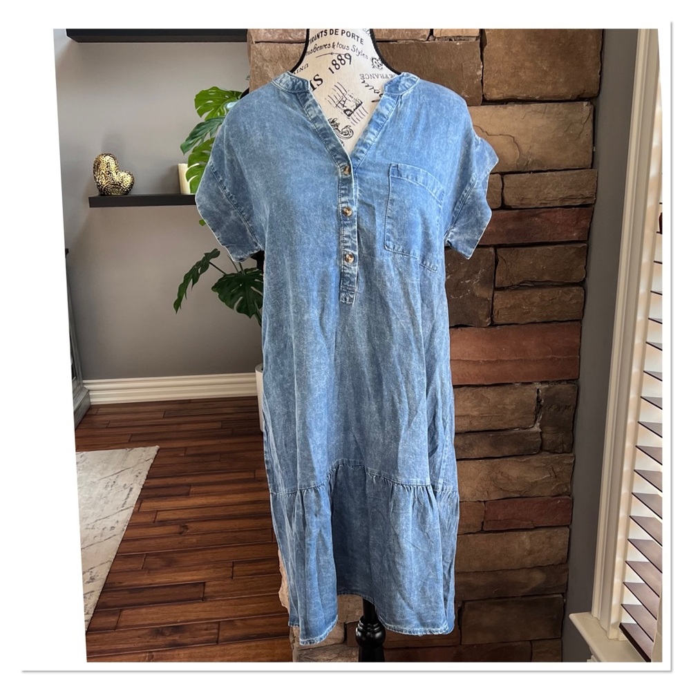 THREAD & SUPPLY Acid Wash Denim Style Dress NWOT - Picture 10 of 10
